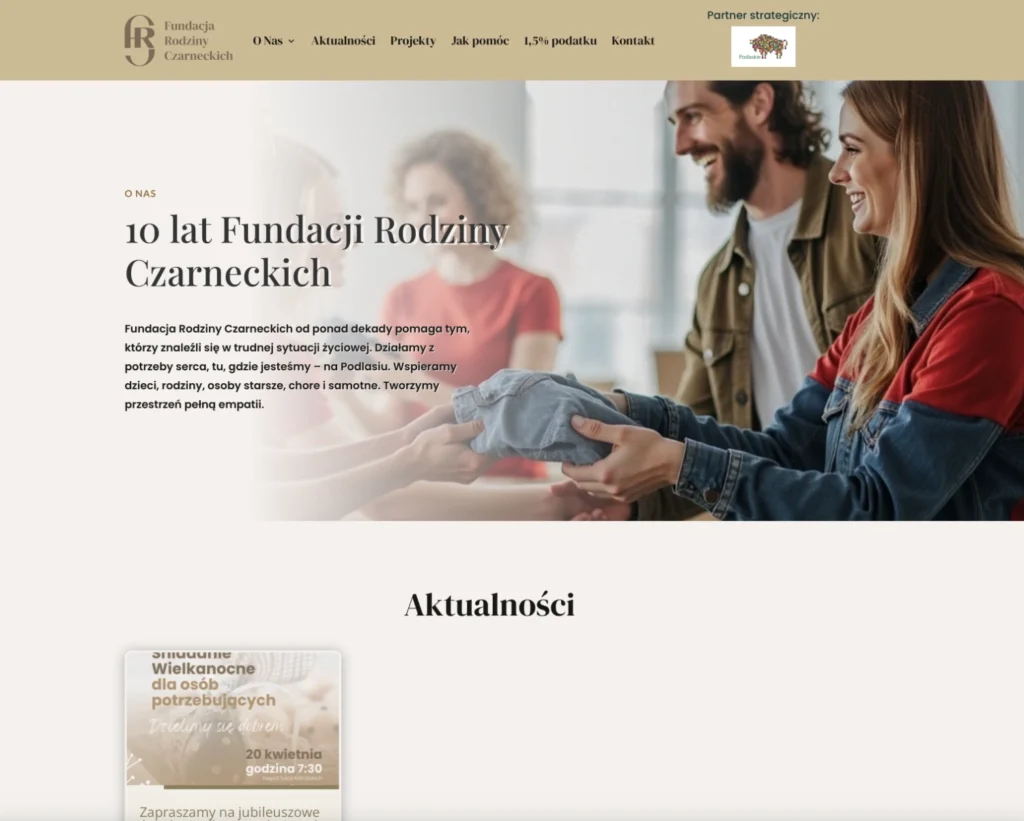 Stworzyliśmy stronę internetową dla kolejnej fundacji