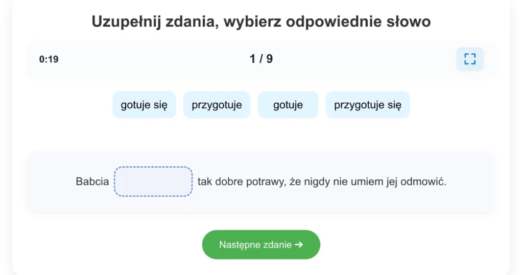 Nowa interaktywna gra edukacyjna: Uzupełnij zdania