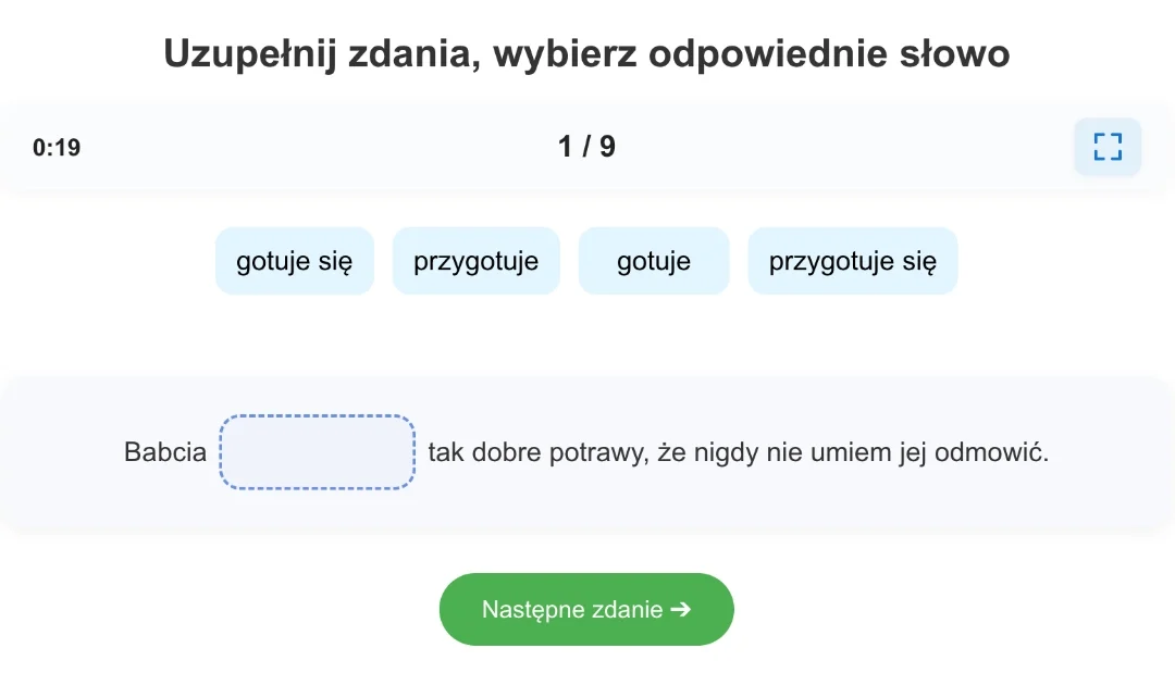 Nowa interaktywna gra edukacyjna: Uzupełnij zdania