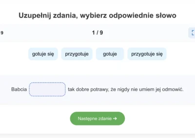 Nowa interaktywna gra edukacyjna: Uzupełnij zdania 2