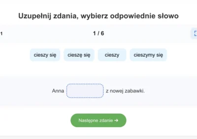 Nowa interaktywna gra edukacyjna: Uzupełnij zdania 1